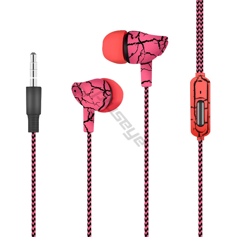 Stereo Earphone 3.5mm In Ear HIFI noise cancelling cloth Crack Headset Earbuds with microphone for xiaomi huawei iphone | Электроника