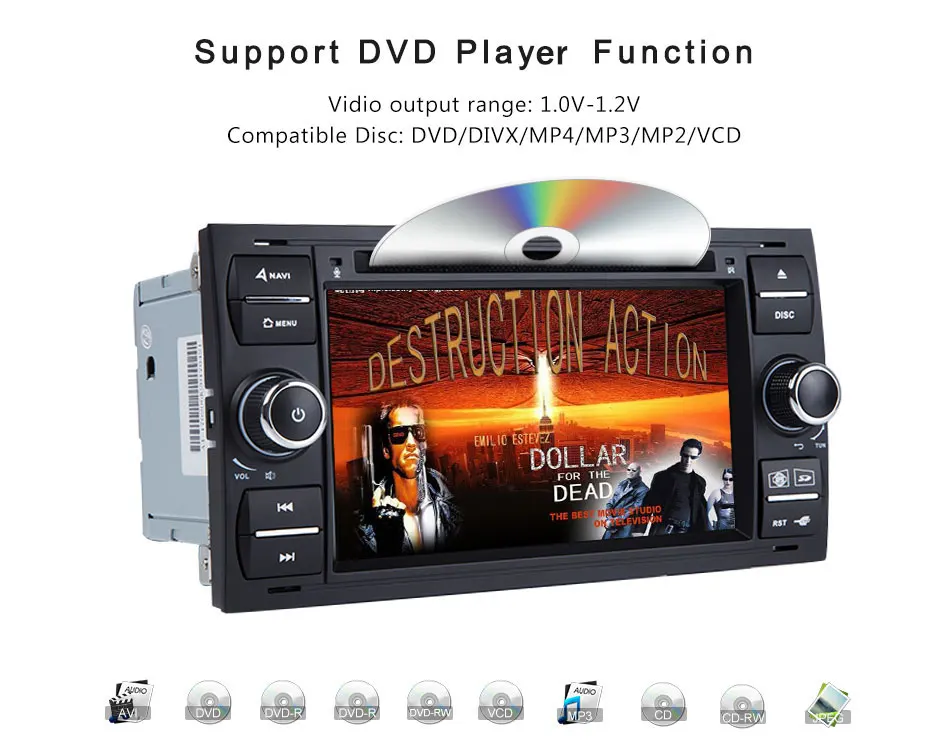 2 din Android 8,1 автомобильный dvd-плеер мультимедиа для Ford Fiesta Ford Focus 2 Mondeo 4 C-Max S-Max FusionTransit радио gps навигация