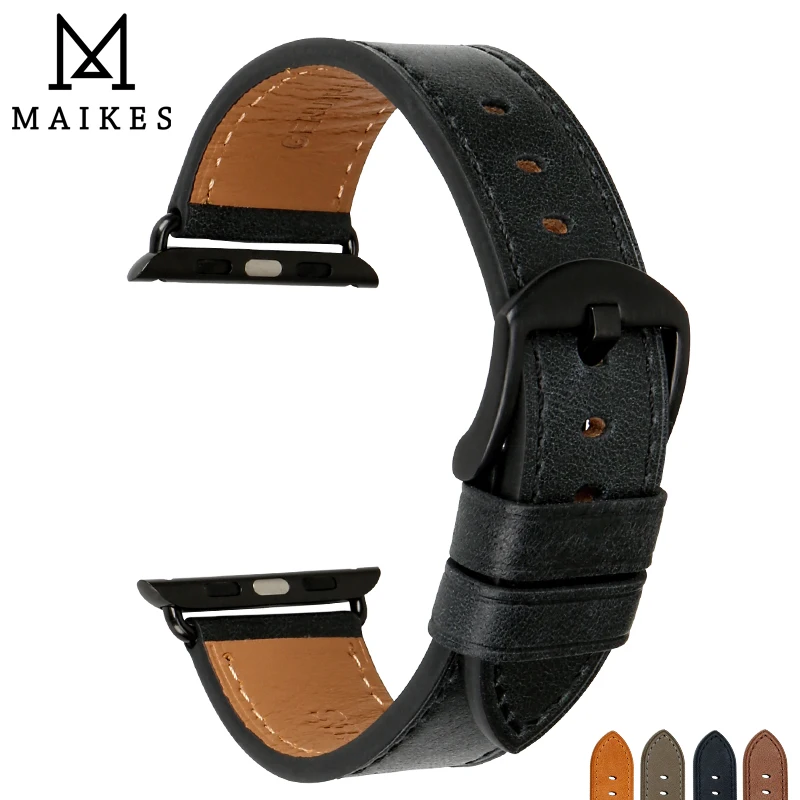 MAIKES Ремешки для наручных часов из натуральной кожи Apple Watch ремешок 40 мм 38 и 44 42
