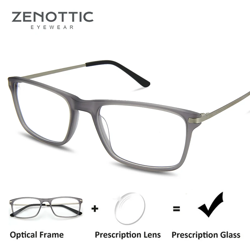 ZENOTTIC Прямоугольная оправа для очков по рецепту мужские прозрачные оптические