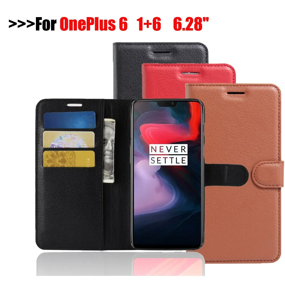 Oneplus 6 Чехол Funda One Plus Чехол-кошелек Роскошный кожаный чехол для телефона Coque Six