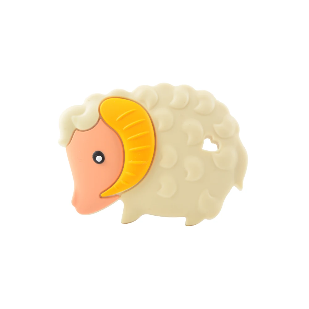 sheep 2 Силиконовая подвеска, 1 шт., детская игрушка для прорезывания зубов, модное ювелирное изделие, енот, шарм, Gameboy, прорезыватель, пищевая игрушка, жевательные бусины, BPA бесплатно - Окраска металла: sheep 2