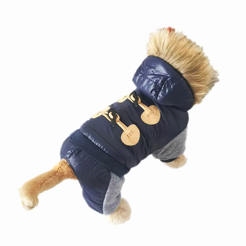 New Thickening Warm Jacket Winter Dog Clothes Pet Coat Clothing Hooded Jumpsuit Warm Clothes For Dogs