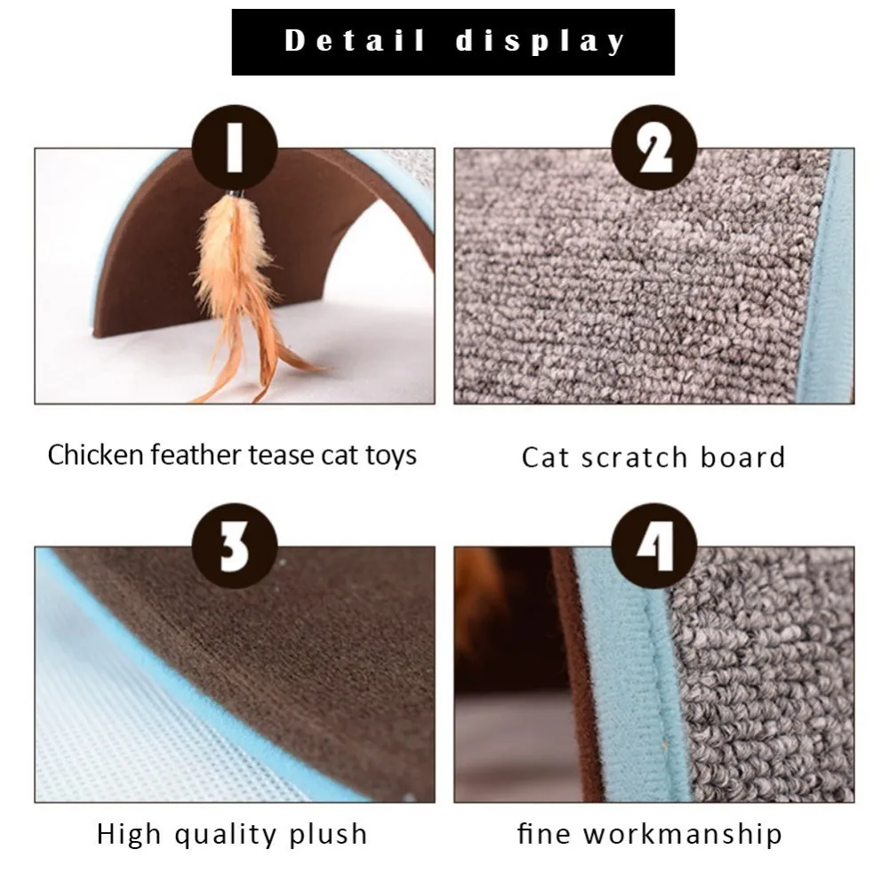 Кошка скретч доска туннель Забавный питомец интерактивный тизер игрушки