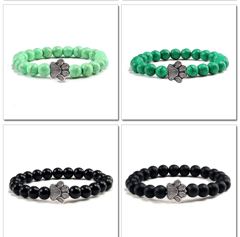 14 цветов милый сплав Кошачий коготь животное мужской браслет из вулканической лавы натуральный камень Бусины женские браслеты-нитки дети браслет Pulseras
