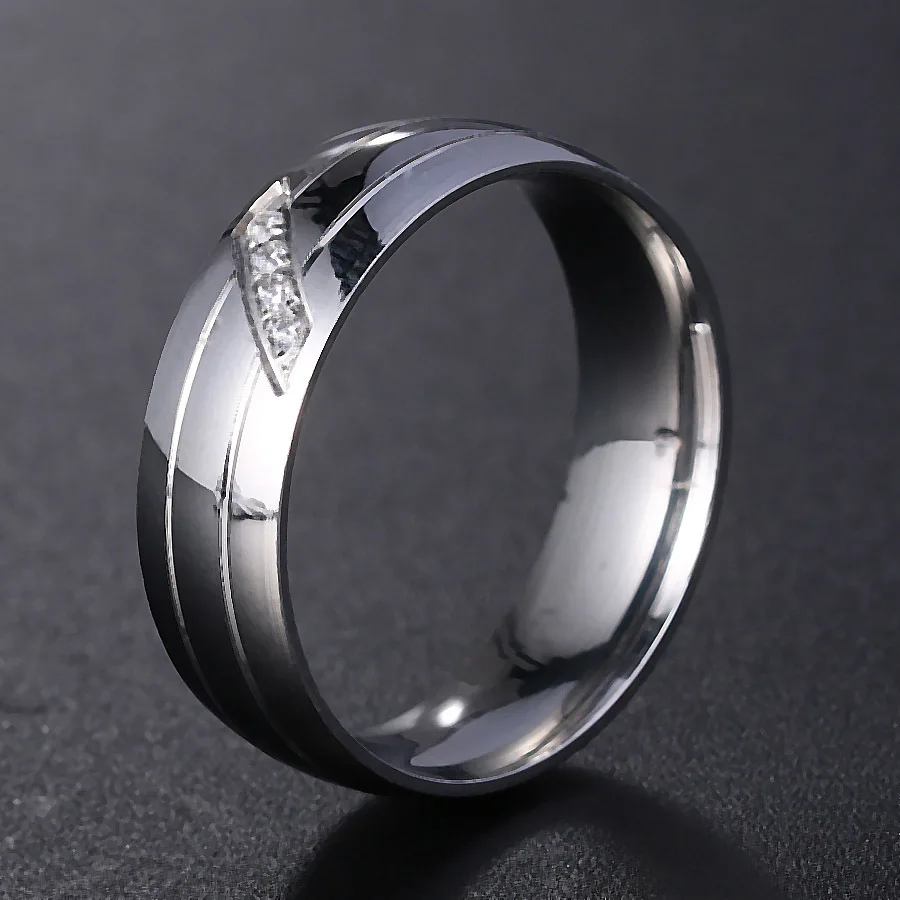 Корейский любителей моды кольцо Micro Циркония Камень Топ Класс Нержавеющая сталь