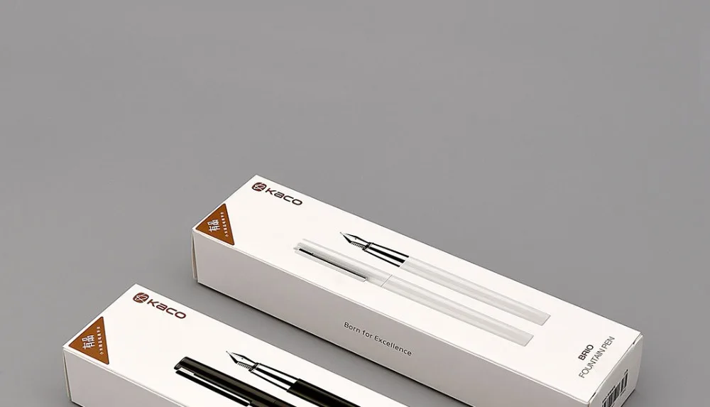 Xiaomi Mijia KACO, роскошная черно-белая авторучка, набор, 0,3 мм, EF перо, стальные чернильные ручки для простого бизнеса, подарок