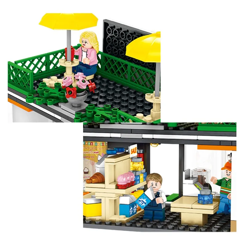 Legoed 320 шт. китайский мини магазин здание модели сцены наборы Совместимость