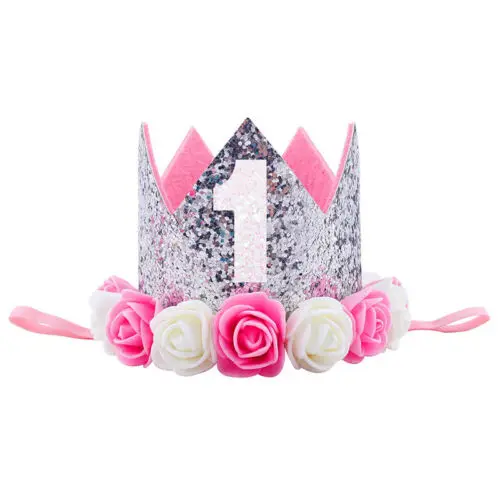 

Cute Newborn Baby Girl 1st Birthday Party Flower Princess Crown Headband Gift