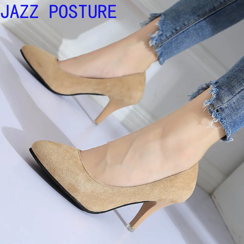 

Новинка 2019, модная женская обувь на высоком каблуке, офисная обувь на низком каблуке, прямая обувь, черный и розовый цвет, весна и осень z068