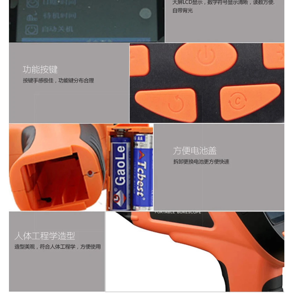 VC503 4 светодиода промышленный эндоскоп для видеосъемки 9 8 мм камера бороскоп 1 м