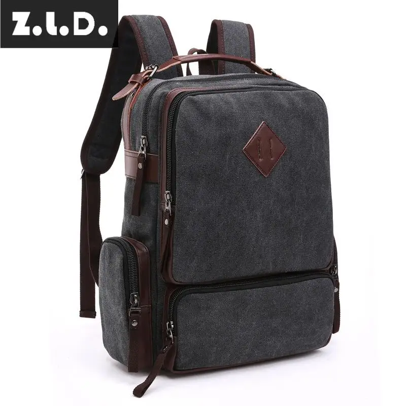 Z.L.D. Модные холщовые рюкзаки для мужчин и женщин школьные ранцы подростков