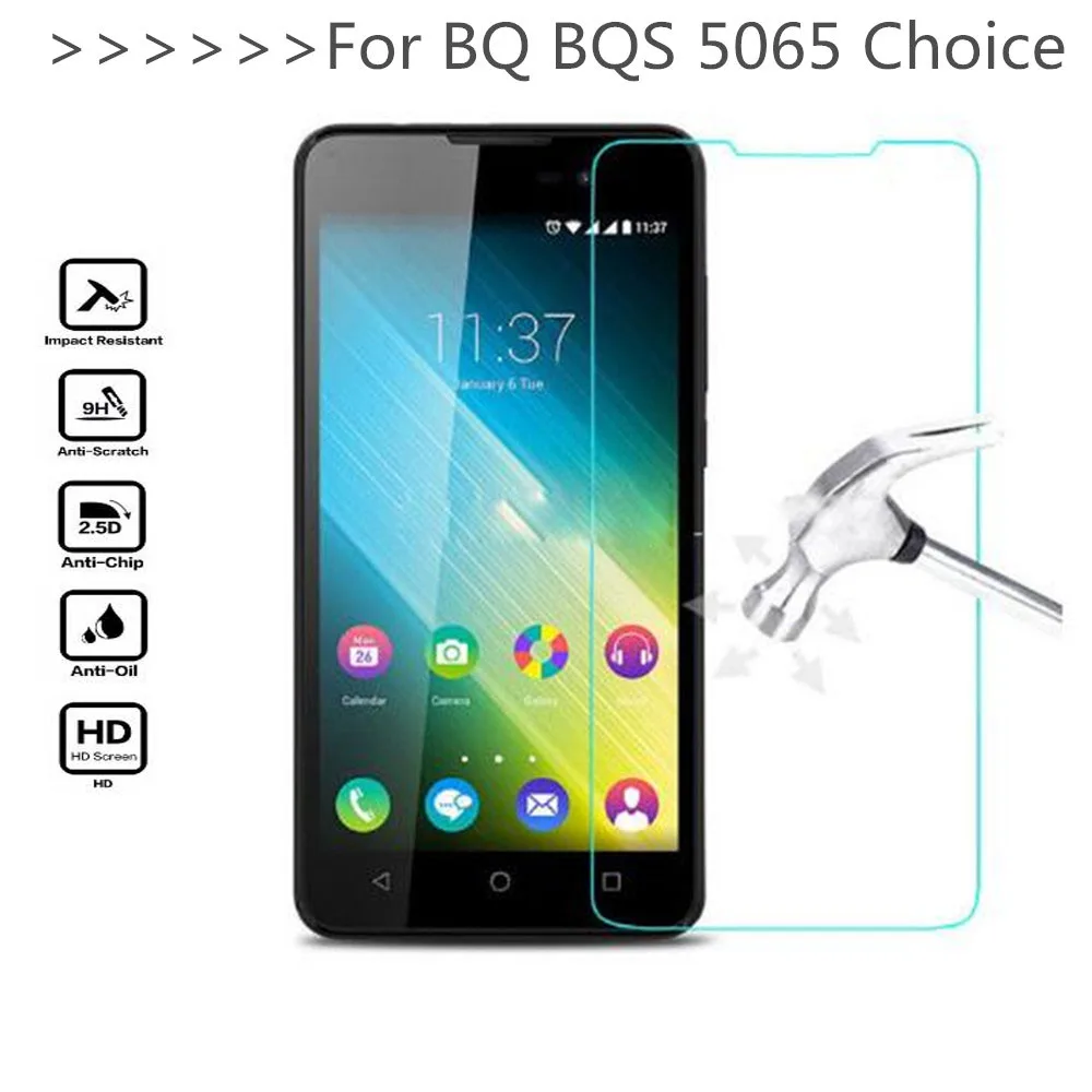 1 шт. закаленное стекло для BQ BQS 5065 Choice защита экрана 9H 2.5D Защитная пленка телефона