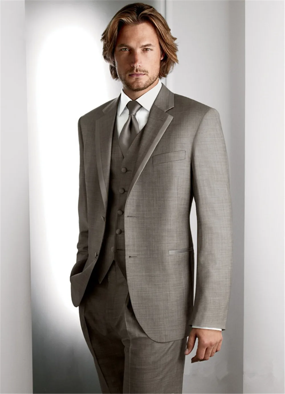 

Fashion Groom Tuxedos Blazer Shawl Lapel Costme Homme Terno Meeting Club Wear Elegant Men Wedding Suits (Jacket+Pants+vest)