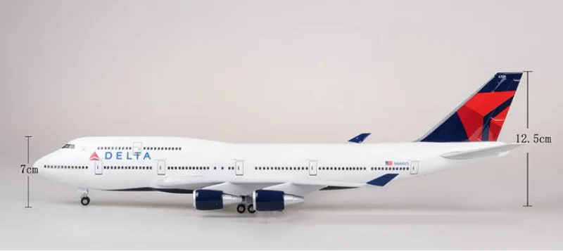 1/150 масштаб 47 см самолет Boeing B747 самолет DELTA авиакомпания Модель W светильник литой под давлением пластиковый полимерный самолет для сбора