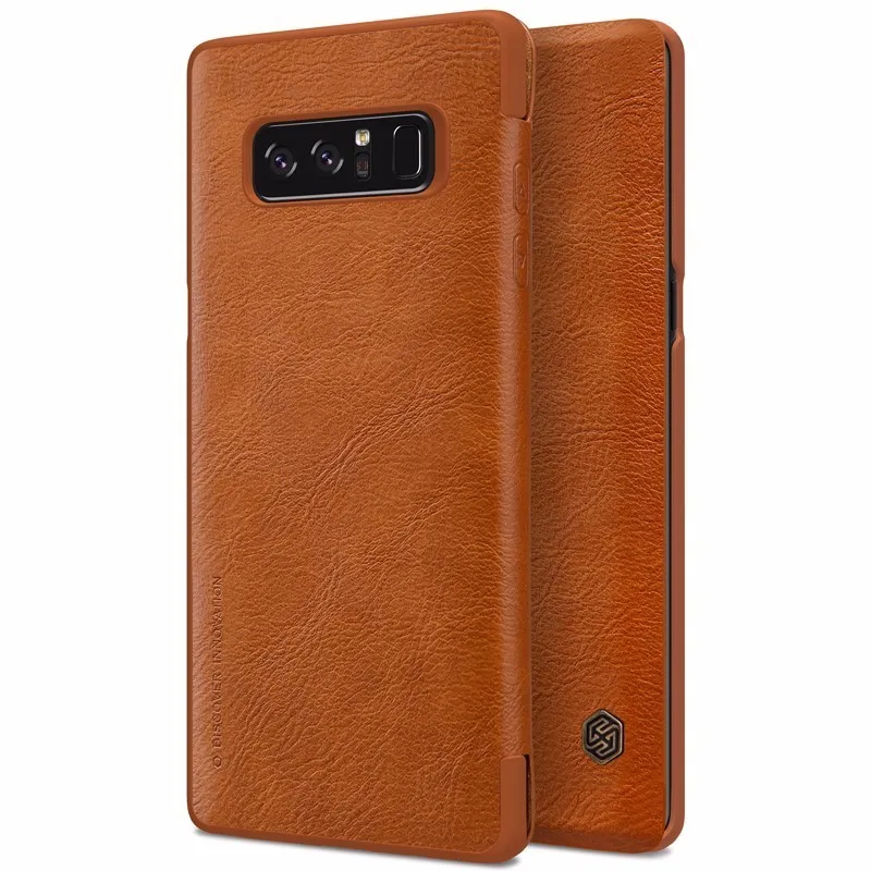 Brown Nillkin Флип чехол для Samsung Galaxy Note 8 QIN серии PU кожаный для Samsung Note 8 чехол - Цвет: Brown
