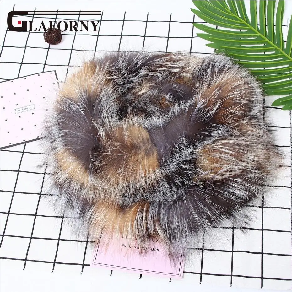 Glaforny 2018 новые шарфы из натурального Лисьего меха зимние толстые теплые шали