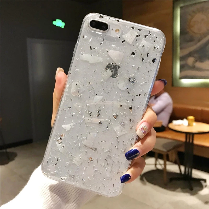For iPhone XS max XR X Luxury Gold Foil Phone Cases & Tempered Glass Screen film soft Cover + flim for 8 8plus 7 6plus |