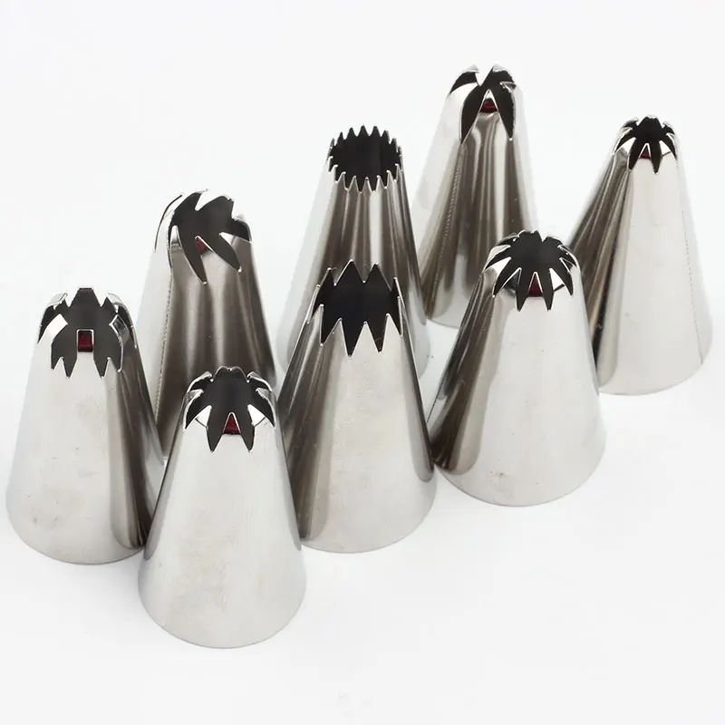 8 шт. большой размер русская выпечка глазурь трубы сопла из нержавеющей стали