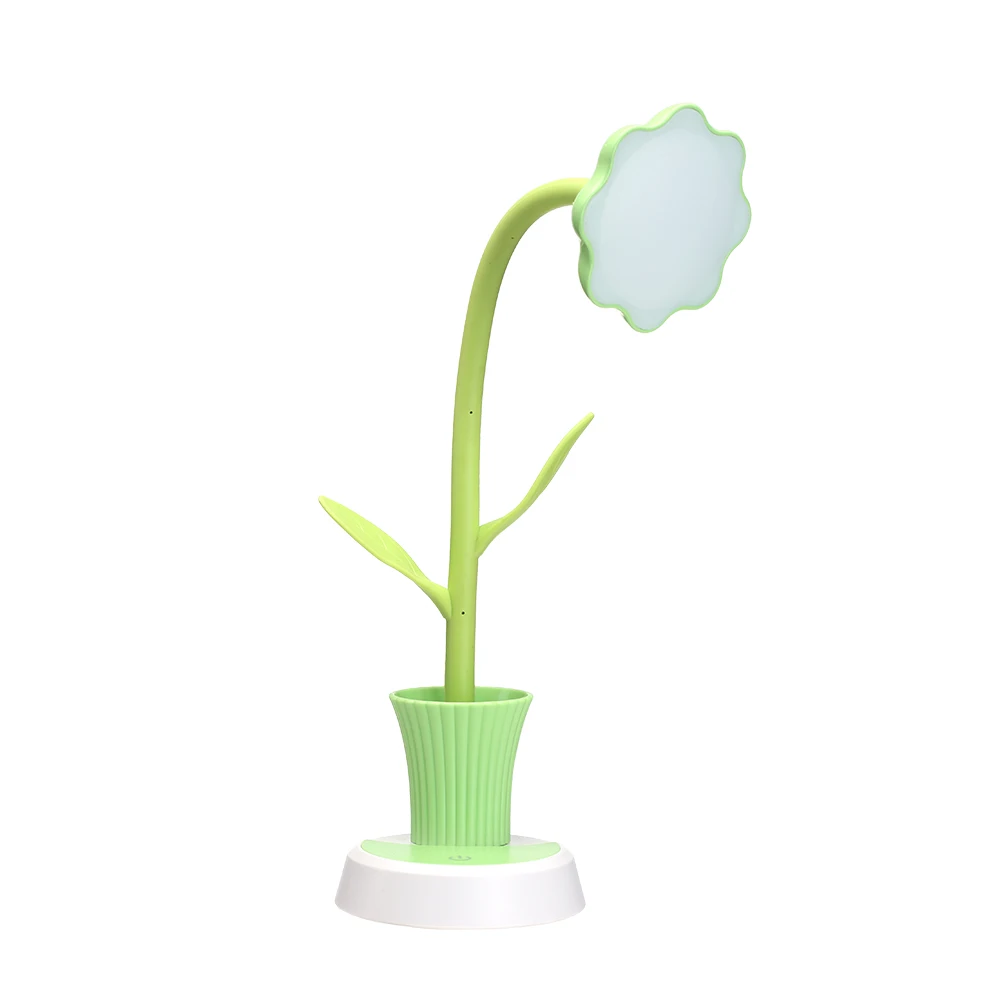 

USB Chargeable LED Table Lamp 2 In 1 Sun Flower LED Desk Lamp with Pen Holder Children Reading Learning Eye Protect Nigh Lamp