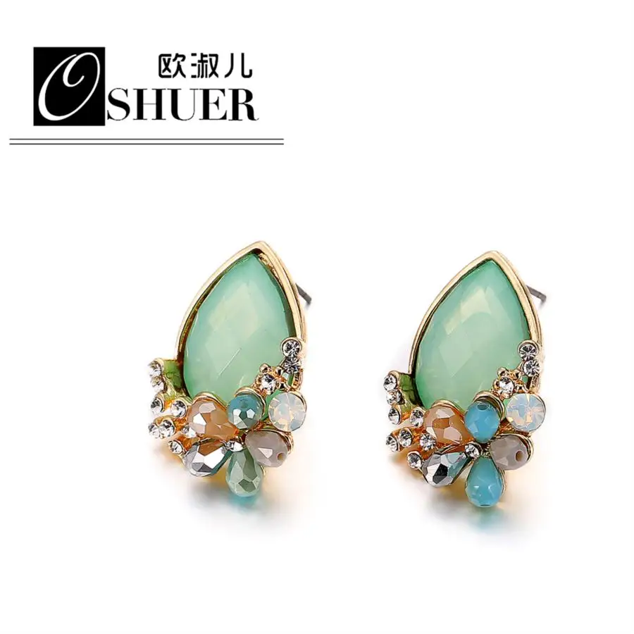 Оптовая продажа Бесплатная доставка стильные серьги гвоздики OSHUER ручной работы