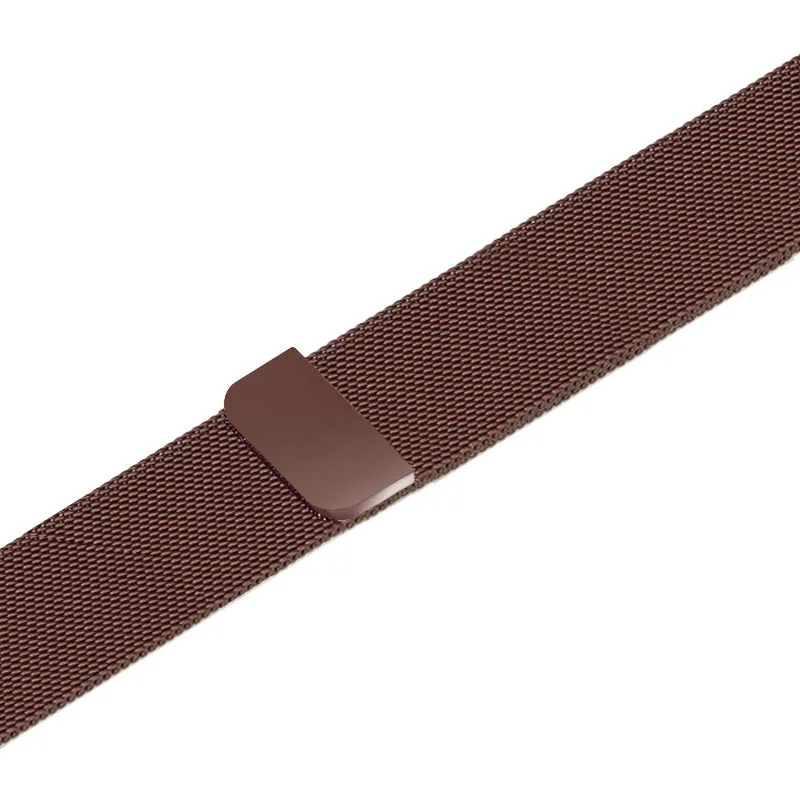 Brown Для Apple Watch серии 5 4 3 2 38/42/40/44 мм черный, серебристый цвет розовое золото ремешок для часов, Миланская петля, Нержавеющая сталь ремень для Для женщин/мужской браслет - Цвет ремешка: Brown