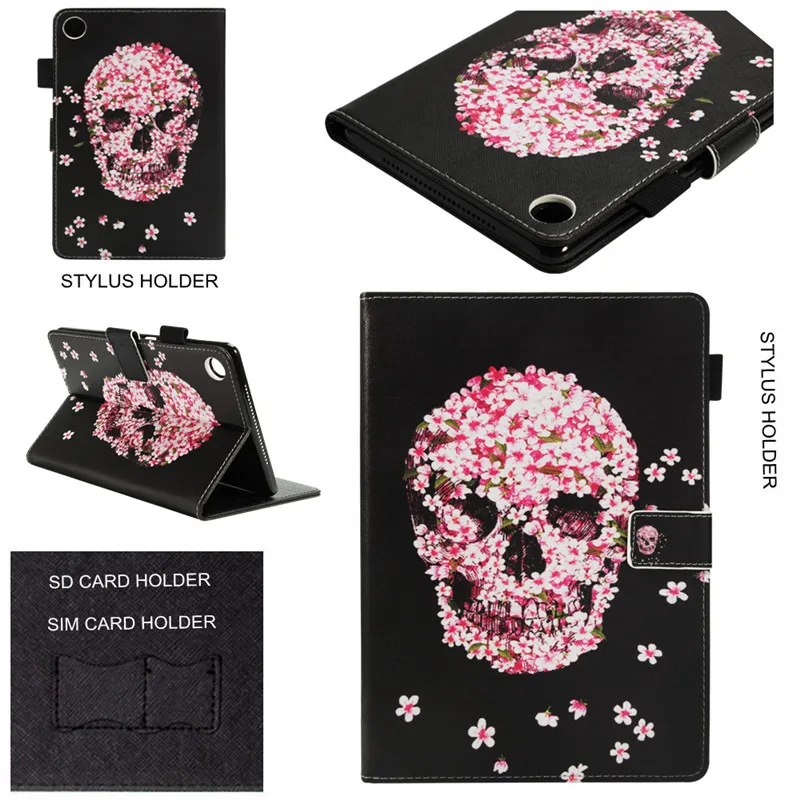 Модный магнитный складной чехол подставка из искусственной кожи с принтом для