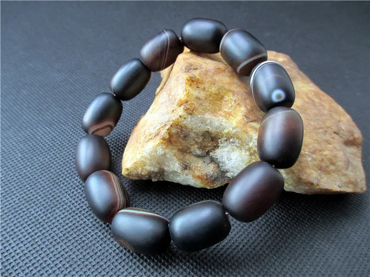 Black Sardonyx JoursNeige натуральный Сардоникс кристалл браслет эллипс Матовый для мужчин ювелирные аксессуары многоцветные счастливые браслеты амулеты - Окраска металла: Black Sardonyx