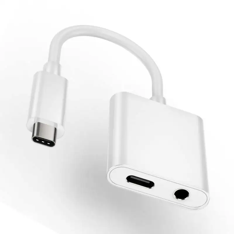 2 в 1 usb type-C Мужской до 3,5 мм Женский стерео наушники цифровой аудио Быстрая Зарядка адаптер для iPad Pro для huawei P20