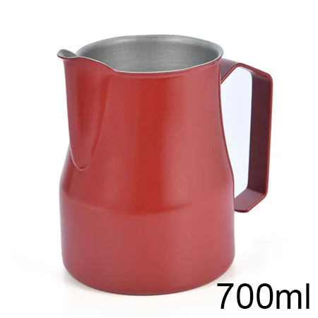 700ml Red Кувшин для кофе, нержавеющая сталь, кувшин для вспенивания молока, кувшин для эспрессо, для кофе, Мока, капучино, латте, напиток, бариста, ремесло - Цвет: 700ml Red