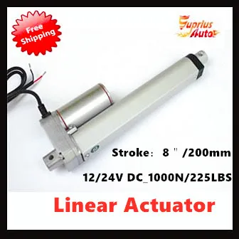 

With Mounting Brackets : 8inch/200mm electric linear actuator, 12/24V DC ,1000N/100kgs/225LBS load linear actuators By express