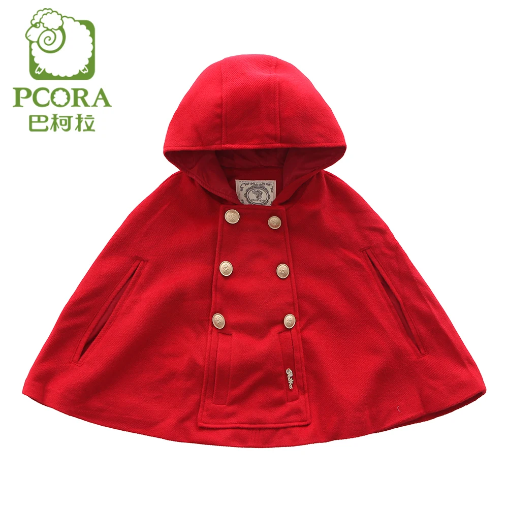 PCORA/Куртка для девочек на осень и зиму детская верхняя одежда красная с капюшоном