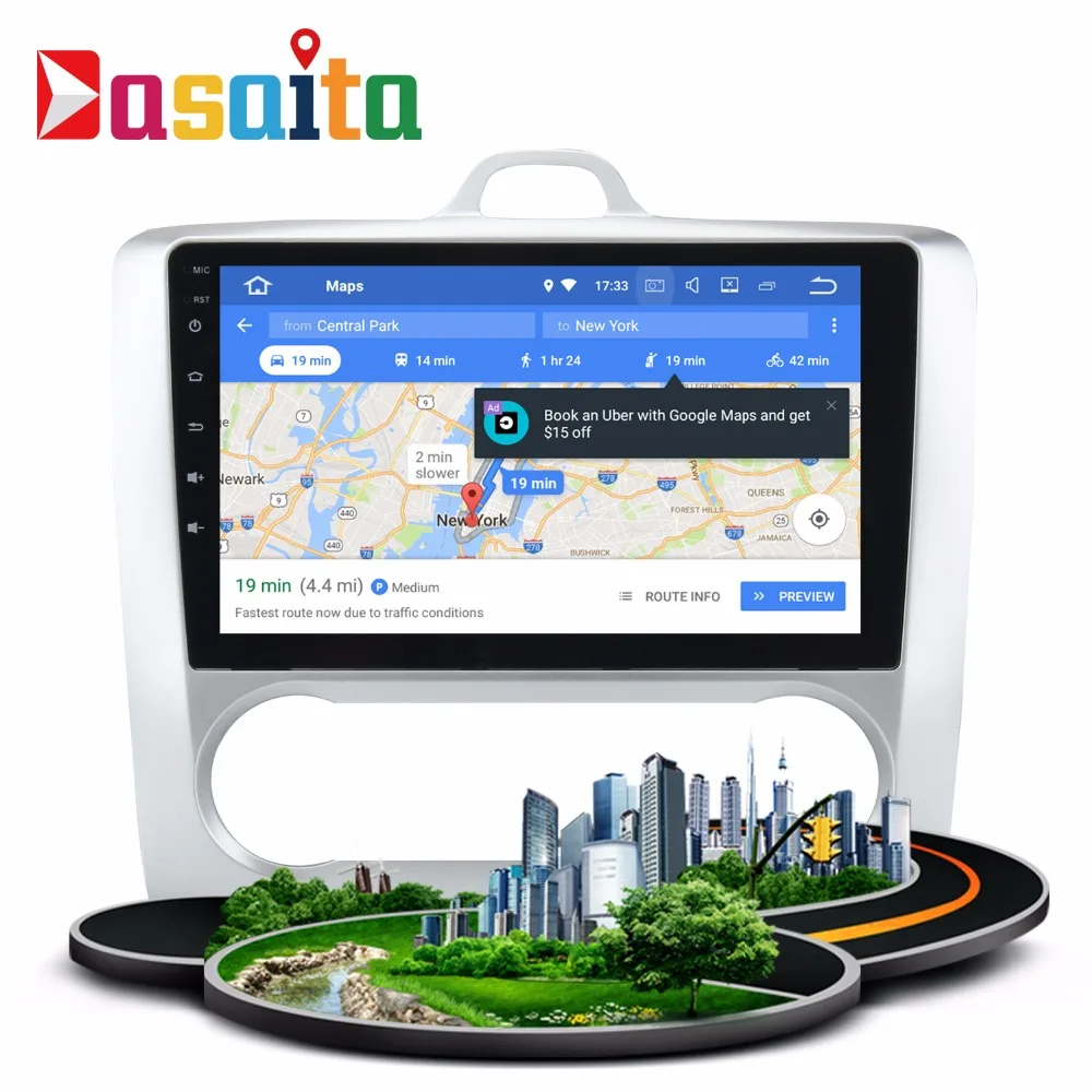 Android 6.0 2din автомобиля GPS плеер Navi для Ford Focus 2 II 2004 2011 с 9 &quotOcta core Стерео Авторадио