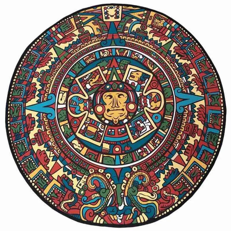 Персональный тотемный ковер Maya в народном стиле круглый для гостиной спальни