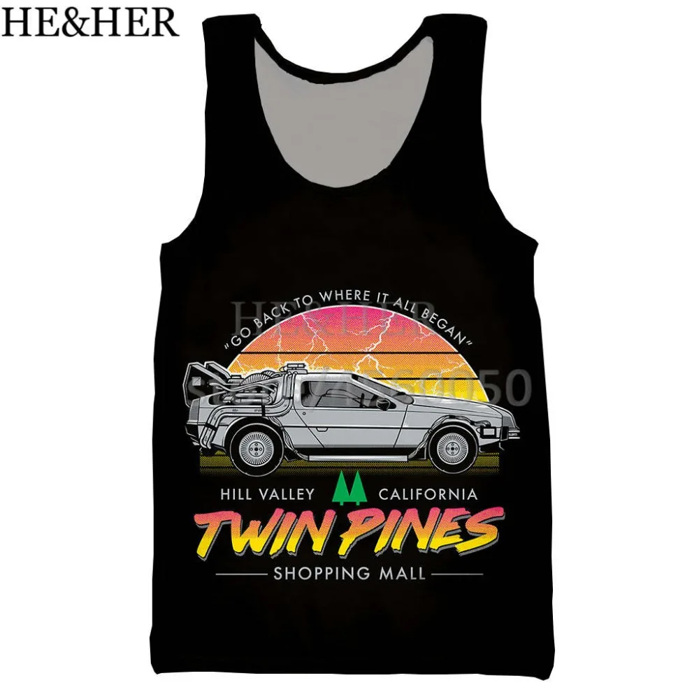 Майка с 3D принтом фильма Назад в будущее для мужчин и женщин модная крутая летняя