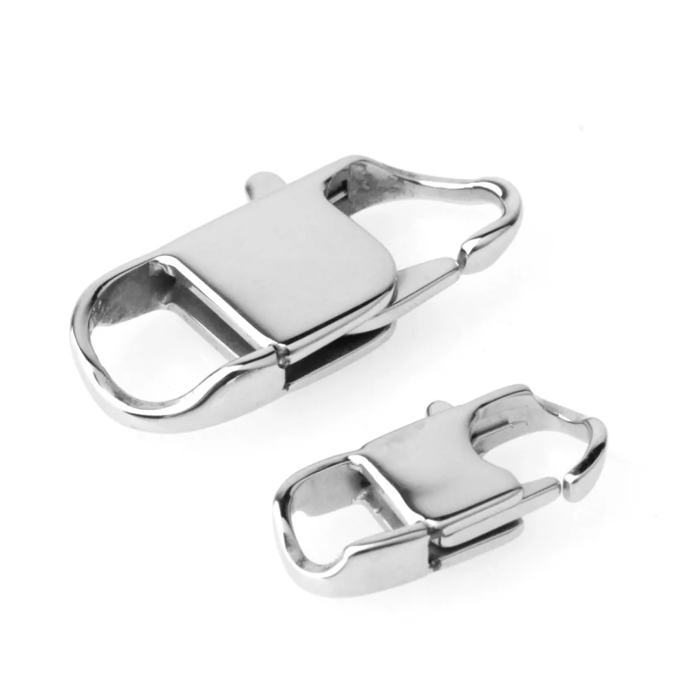 

22/26/32MM Long Wholesale 50/100pcs Stainless Steel Square Lobster Buckle End Clasps Chains Connector Fashion DIY Jewelry Making