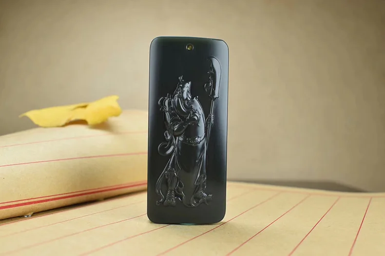 Подвеска Xinjiang Hetian Yuqing jade Yiwu Yuntian Zhongyi Qianqiu Wucai God Guan Gong hp306 #|Подвески| |