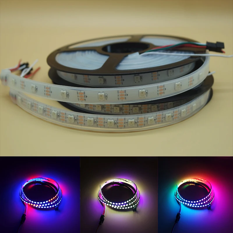 Полноцветная светодиодная лента WS2812B DC5V черно белая печатная плата RGB Smart Pixel control