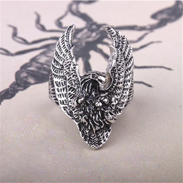 MANGOSKY фунтов Новый Орел животных обруч кольцо в старинное серебро и бронза цвет