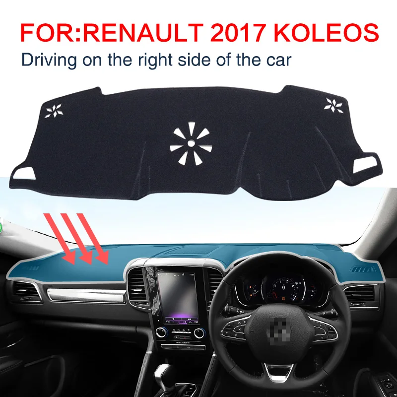 Фото Для Renault Koleos II 2017 2018 RHD коврик Dashboard Подушка тени Защитная крышка подкладке