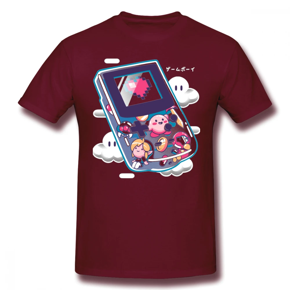 Коричневый Для мужчин PS игры Фолк Kriby Super Mario Bros футболка Новое поступление Camiseta хлопок футболки - Цвет: Коричневый