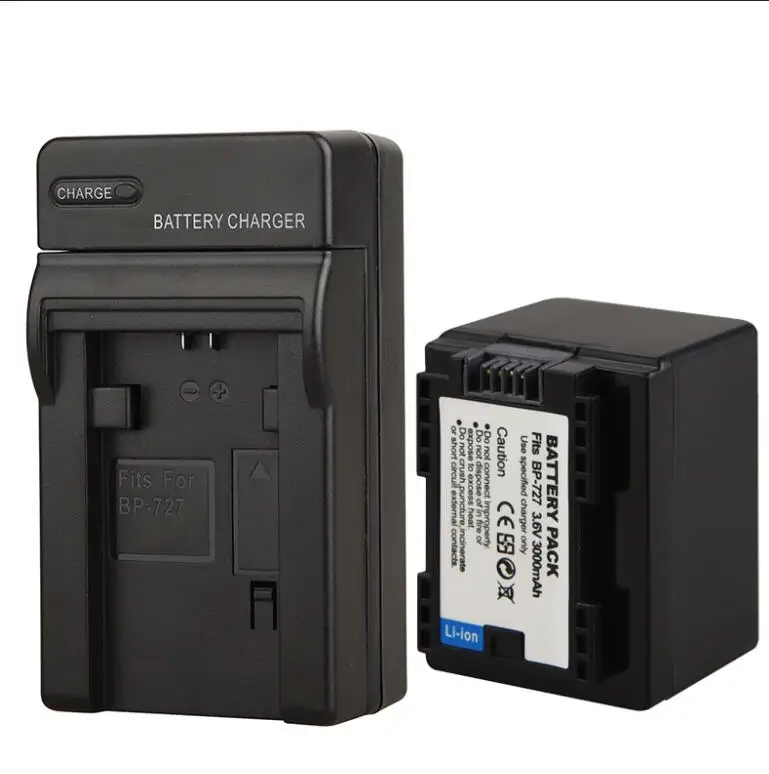 Option 3 3000 мА/ч, BP-727 декодировать Camara Батарея+ Зарядное устройство для Canon фотокамера VIXIA HF R30 M50 M52 500 M56 M506 R36 R38 R306 R400 R500 R600 R60 R62 - Цвет: Option 3