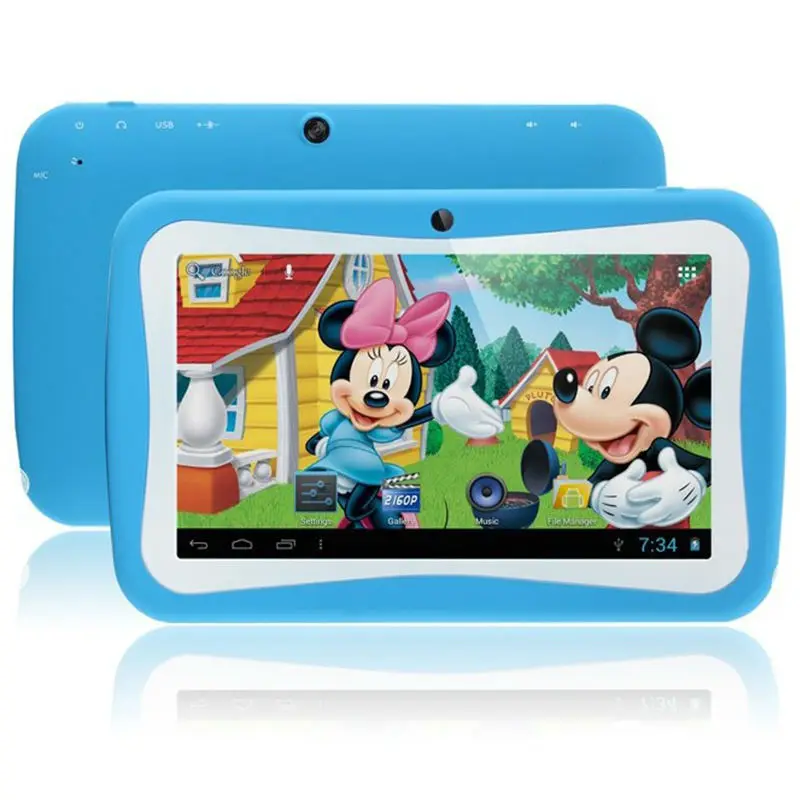 Бесплатная Доставка 7 дюймов Quad Core Дети Tablet PC 8 ГБ RK3126 Android 5.1 MID Dual Cam и Развивающие