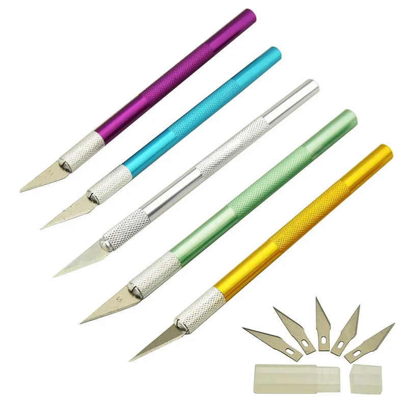 6 лезвий художественные ножи инструменты для резьбы по дереву бритва хобби кожа