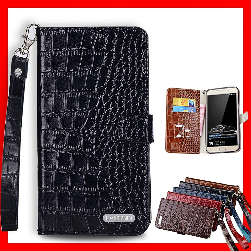 LANGSIDI Top Genuine Leather Cover Case For Meizu Pro 7 / Plus Stand Wallet Magnetic Flip Luxury Mobile Phone Bag | Мобильные