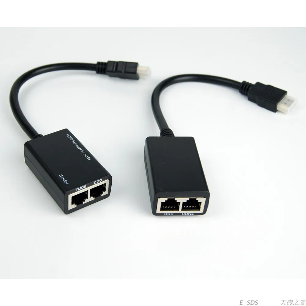 Новый высококачественный проводной HDMI удлинитель 30 м Отправитель/приемник от