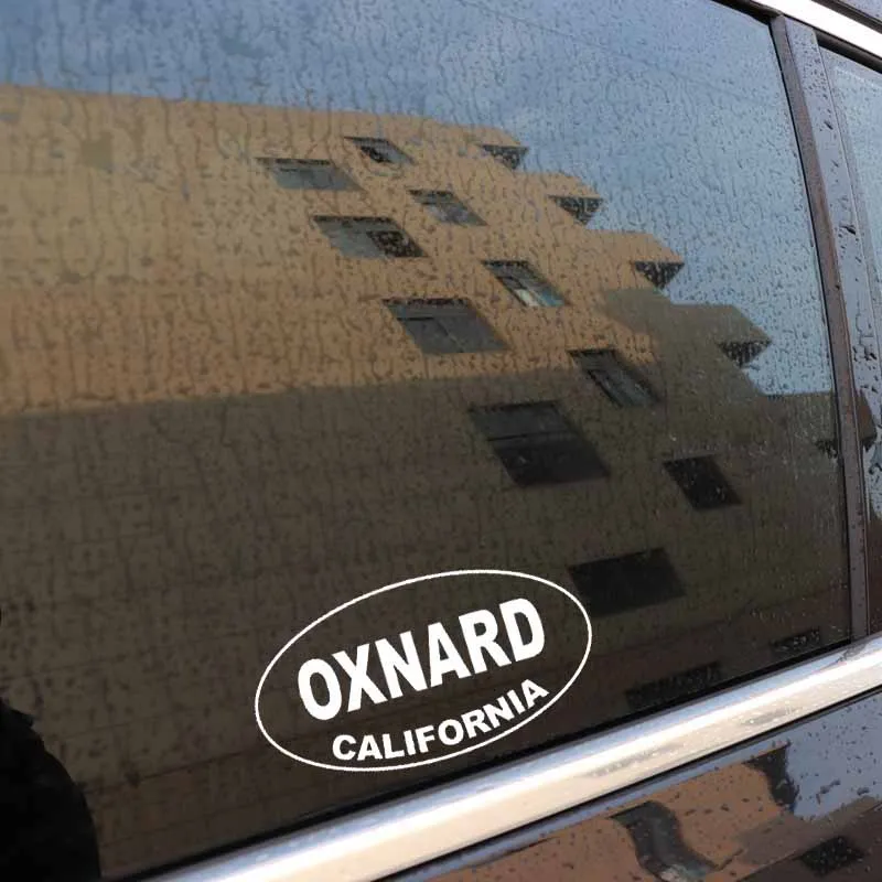 YJZT 14 6 см * 7 8 OXNARD CALIFORNIA овальная виниловая наклейка автомобильная черная