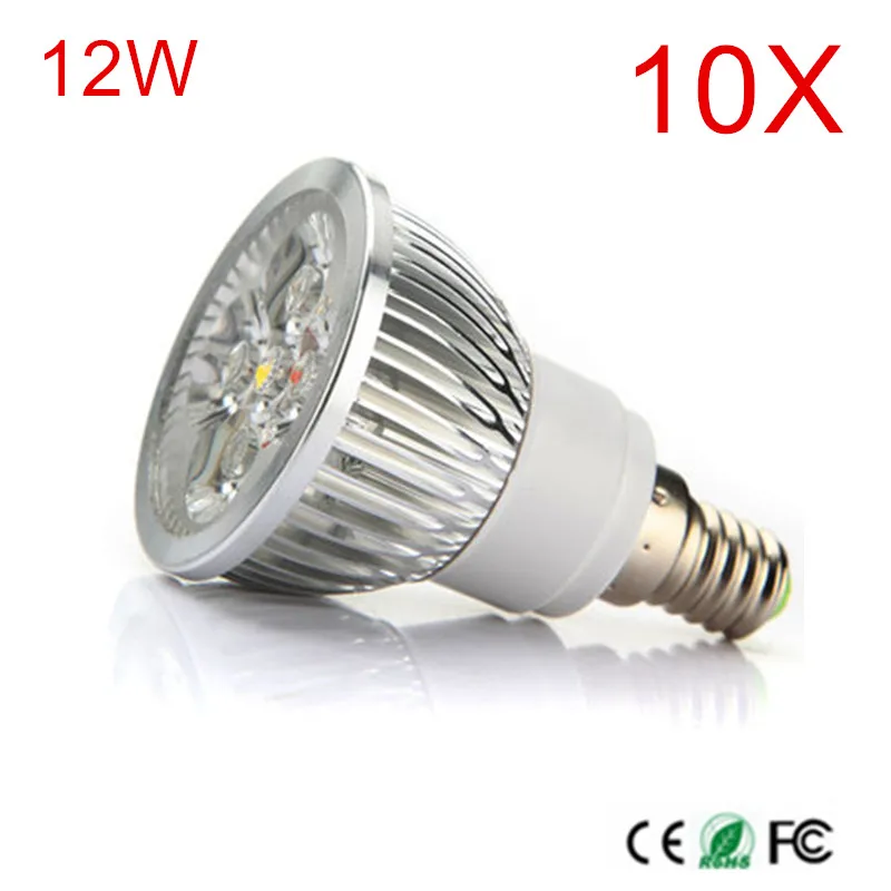 Super Bright 10PCS E14 12W LED Bulb AC85-265V AC110V/220V High Luminous Spotlight LED lamp Ceiling Candel light