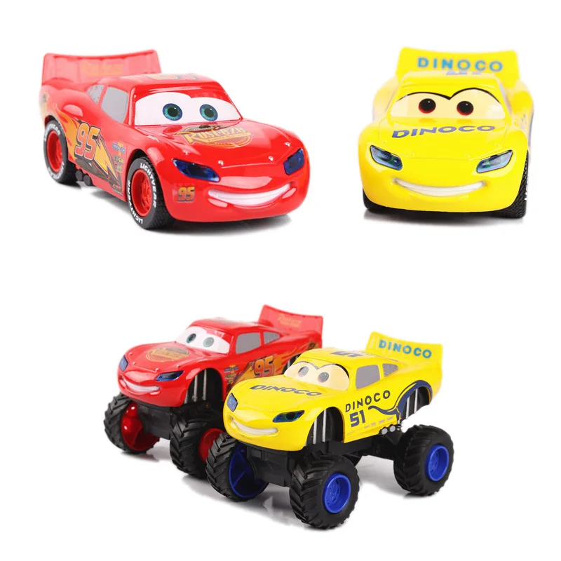 

Disney Pixar Cars Lightning Mcqueen Monster Pull Back Flashing Cruz Ramirez Diecast Model Car Toys Birthday Gift For Childrens