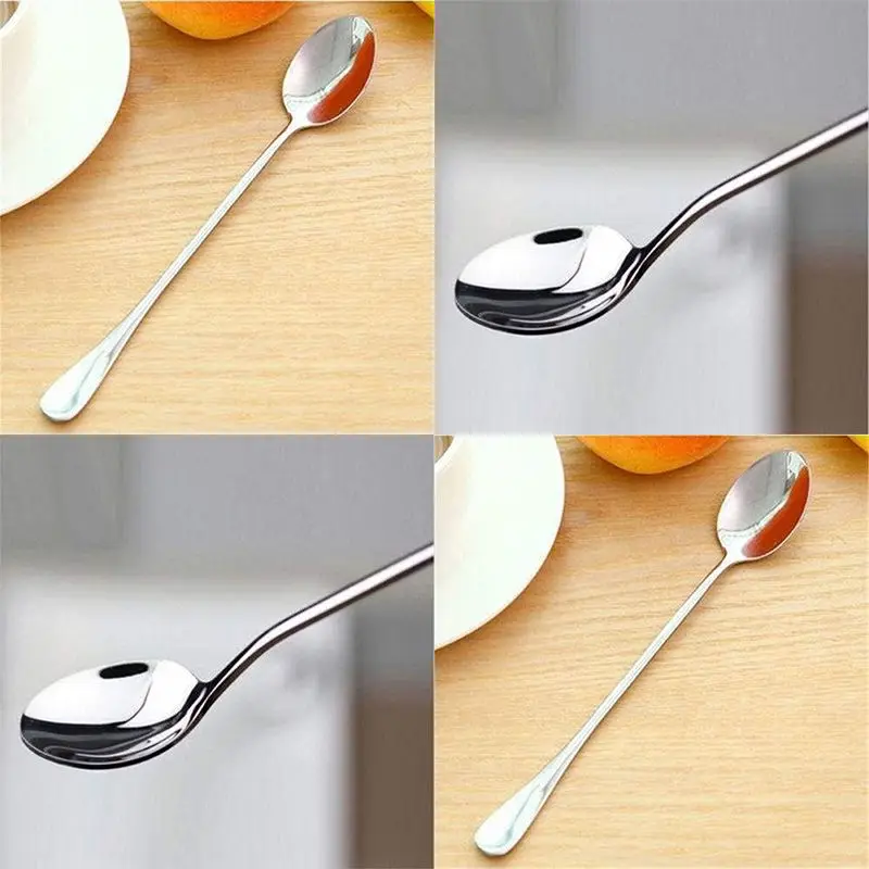 2 шт. ложка из нержавеющей стали с длинной ручкой для чая кофе мороженого